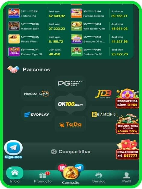 Funcionalidades principais da OK100